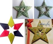 اریگامی ستاره با اسکناس و کاغذ