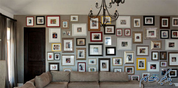 ایده نصب عکس ها بر روی یک دیوار