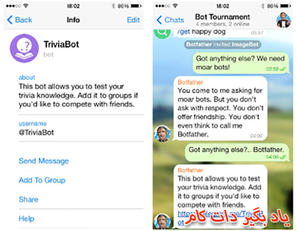 آموزش تلگرام ساخت ربات یا بات bot