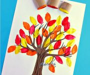 خلاقیت در نقاشی درخت پاییزی