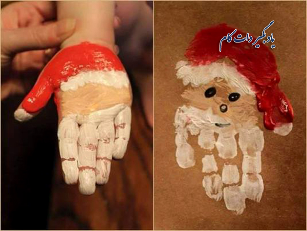 نقاشی بابانوئل با دست