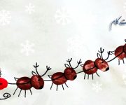 خلاقیت در نقاشی بابانوئل و گوزن
