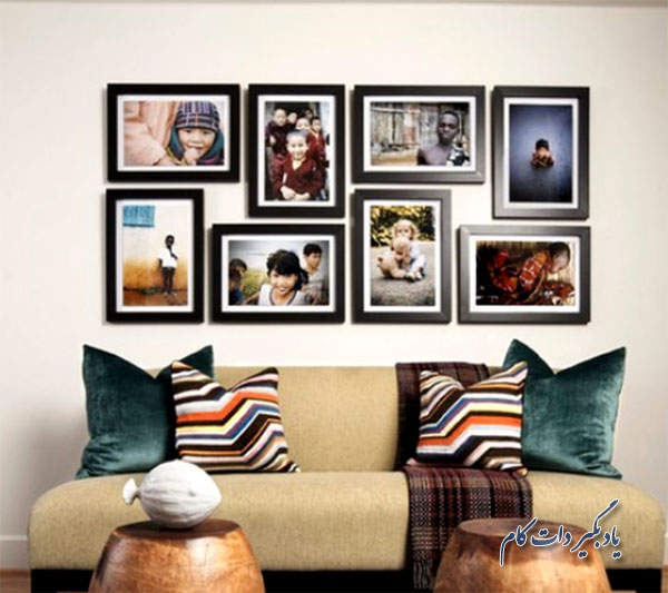 ایده نصب عکس خانوادگی روی دیوارقابهای مستطیلی